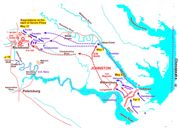Map of Peninsula Campaign