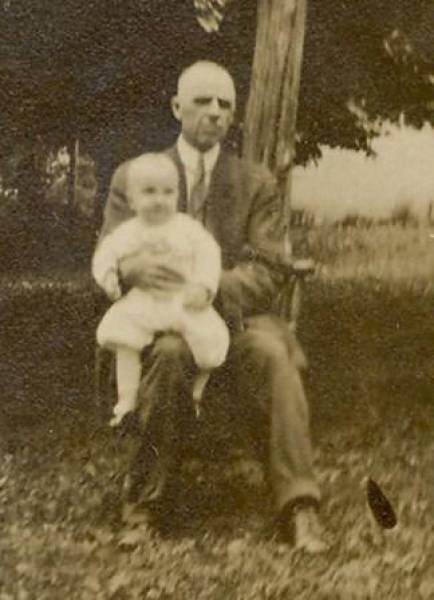 Thomas Harvey with unidentified child